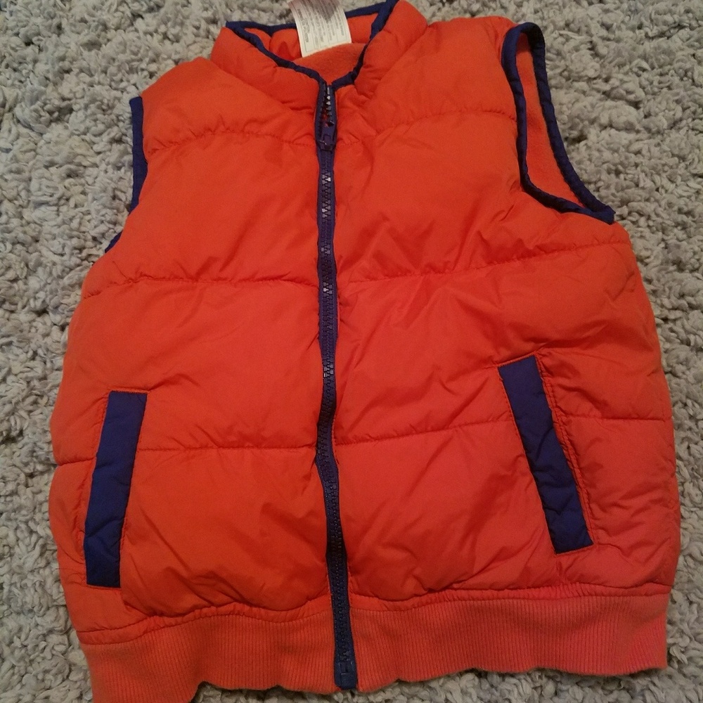 Orange puffer vest
